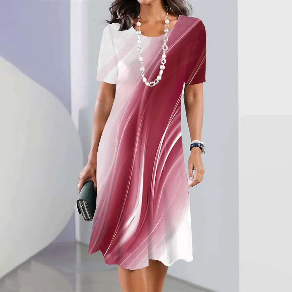 Women's Dress Pattern Printed Short Sleeve